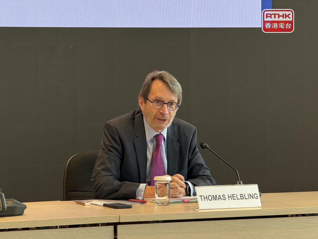 Thomas Helbling表示,不會預測中美元首會談結果,但期望找到新的解決方案。(趙嘉駿攝)