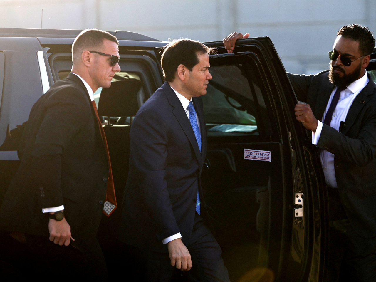 魯比奧由以色列前往卡塔爾訪問。（路透社）