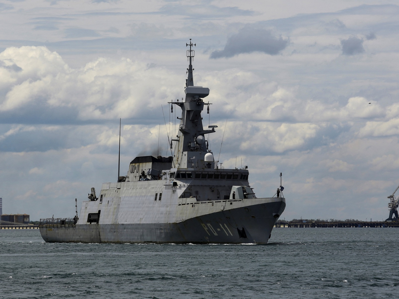 A Venezuelan Navy patrol boat sails off the Carribean coast amid hightened tensions with the US. Photo: Reuters