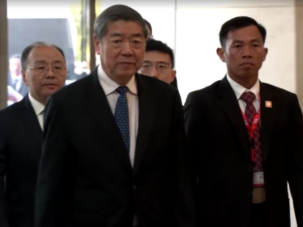 Vice Premier He Lifeng arrives for a second day of trade talks with US officials in Kuala Lumpur. Screen grab: Reuters