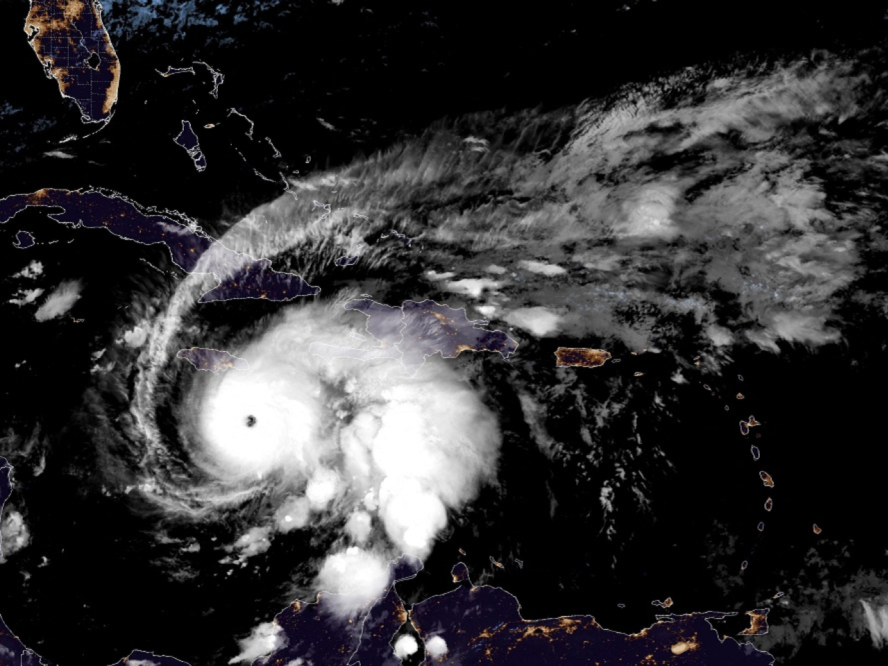 Hurricane Melissa churns through the Caribbean Sea towards Jamaica. Photo: handout via Reuters