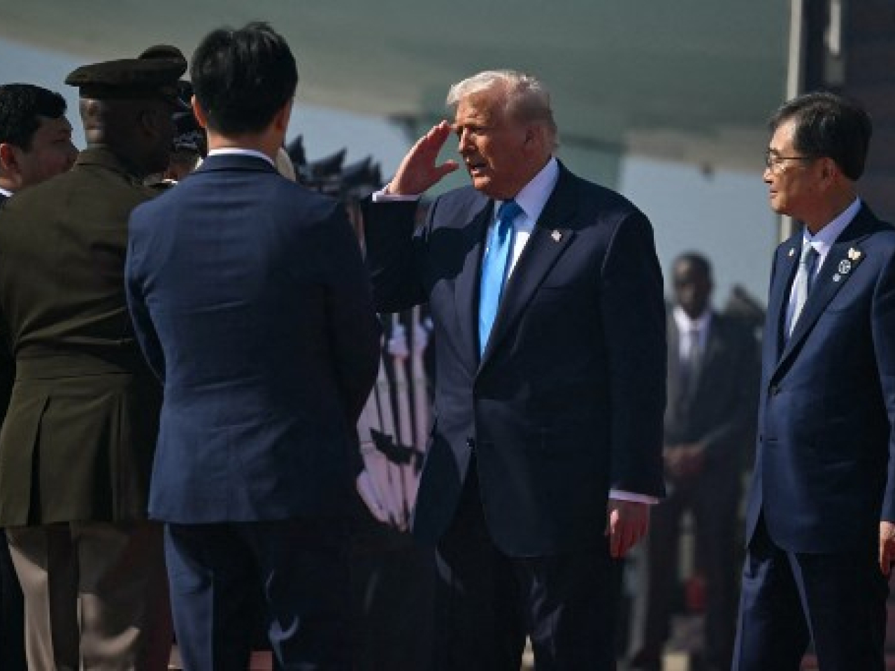 Donald Trump arrives in South Korea for the final leg of his Asia trip. Photo: AFP