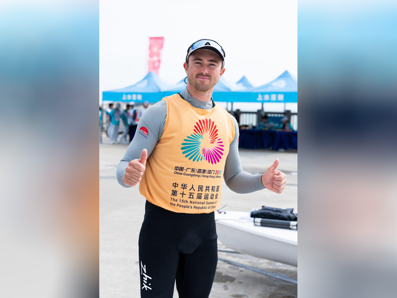 港隊代表貝俊龍奪得金牌，亦是十五運會港隊首面金牌。（康文署社交網站）