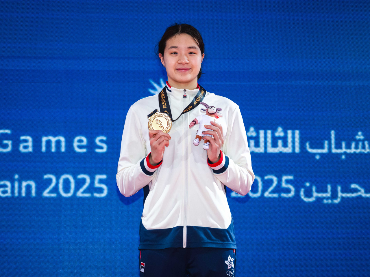 17-year-old Gilaine Ma took gold in the girls' 200m freestyle for her second medal in Bahrain. Photo courtesy of SF&OC of Hong Kong, China