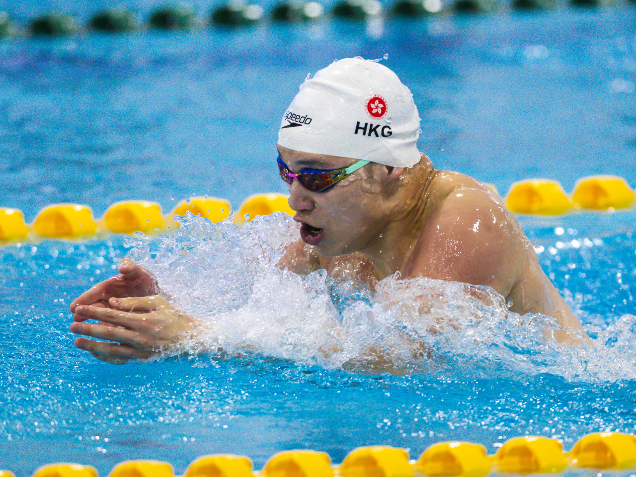 Casper Tsui topped the podium in the boys' 100m breastsroke final. Photo courtesy of SF&OC of Hong Kong, China