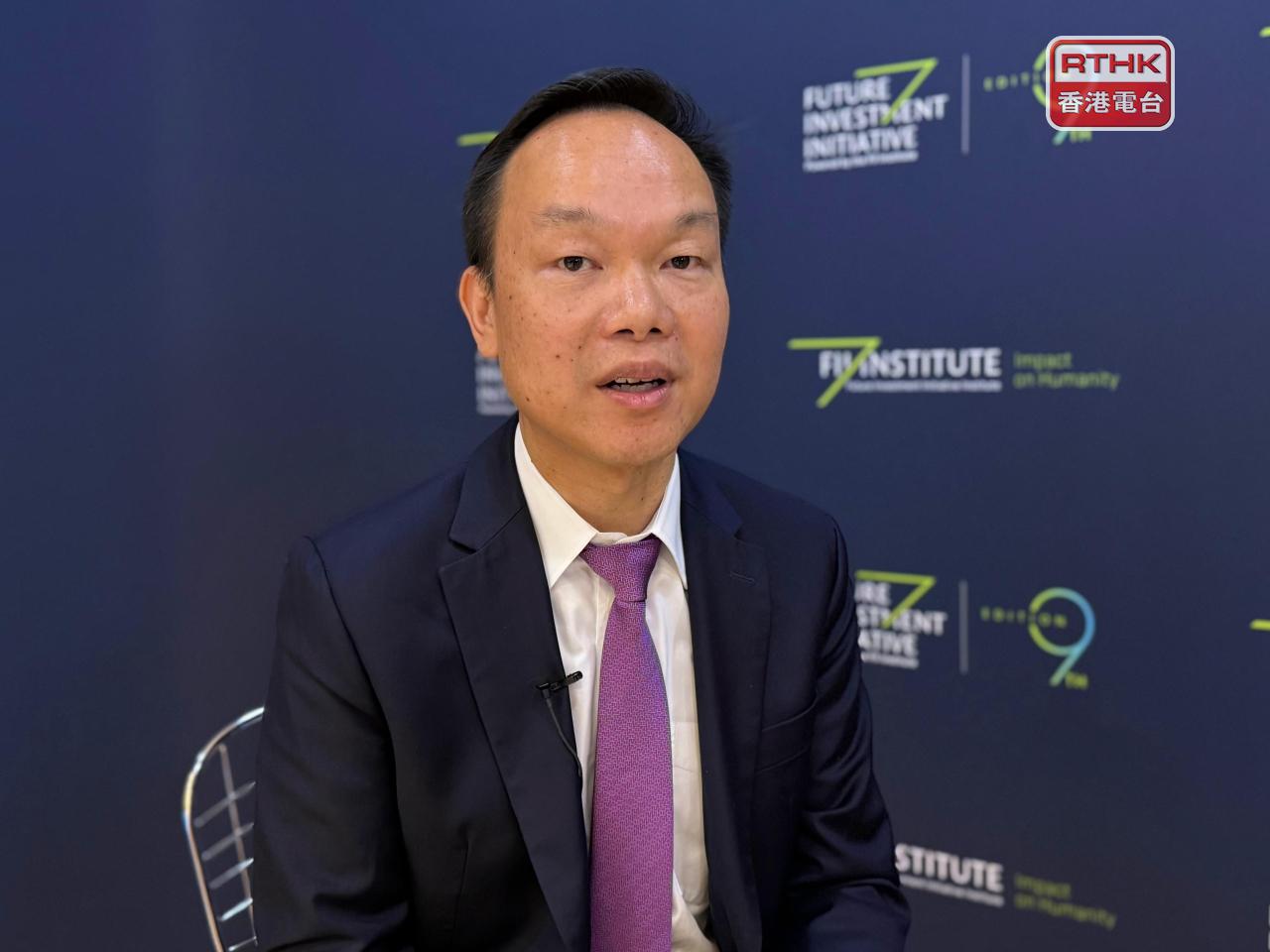 徐經緯表示，港交所利雅得辦事處最近已經開始營運，形容是正式落地。（李意琴攝）