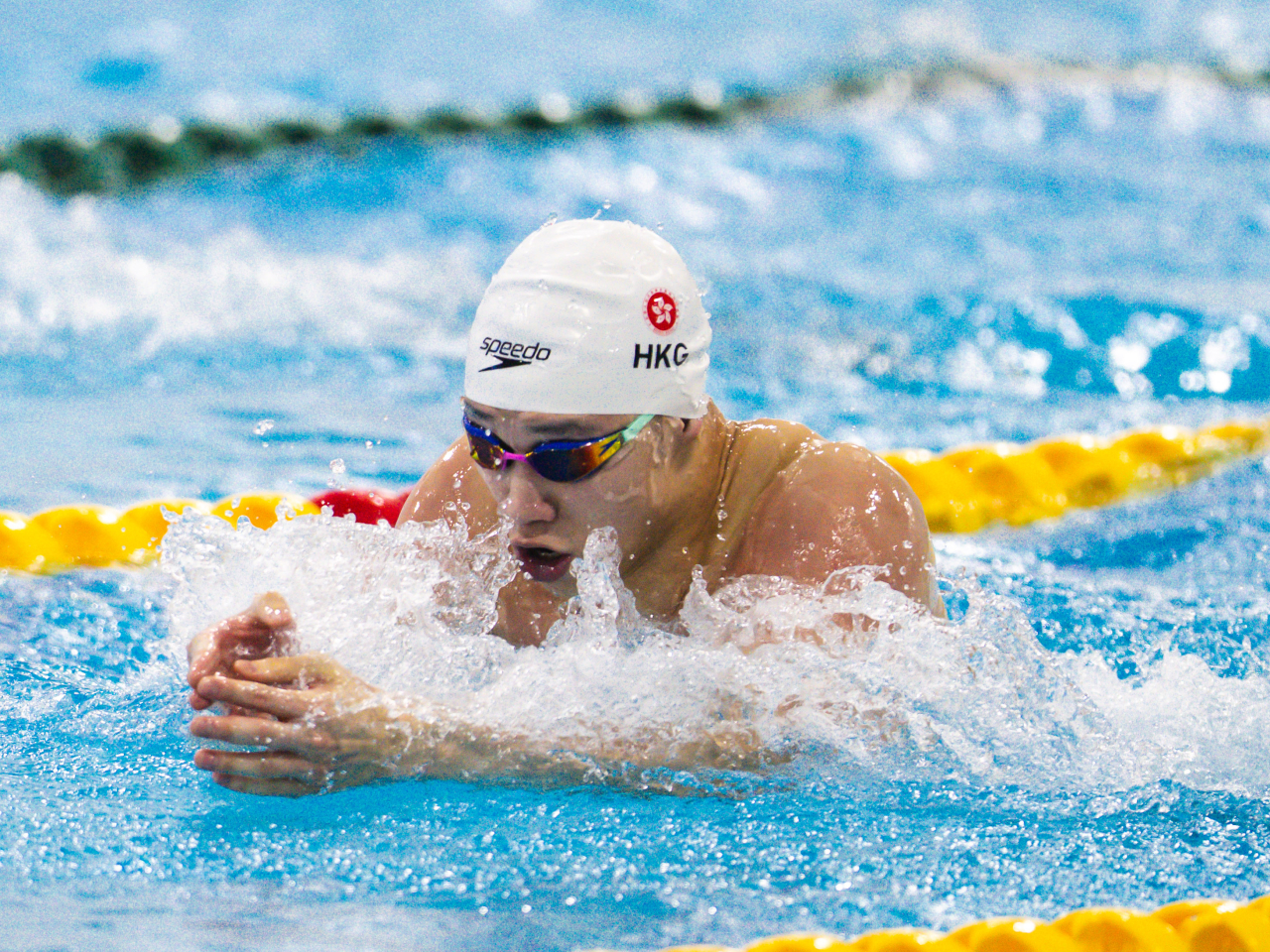 Casper Tsui captured his second medal in Bahrain after his triumph in the 50m breaststroke final. Photo courtesy of SF&OC of Hong Kong, China