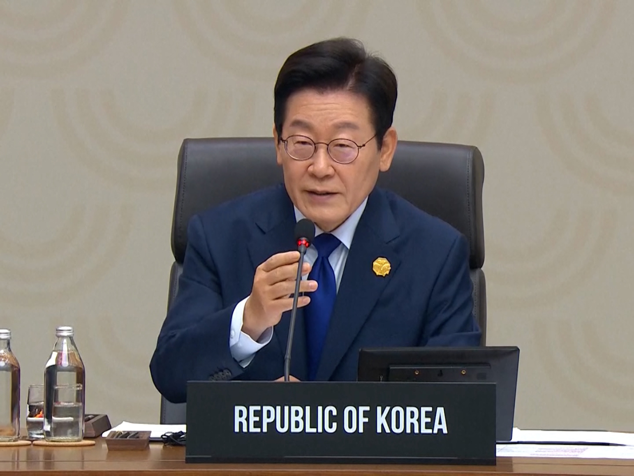 李在明表示合作與團結是通往更美好未來的最可靠途徑。（路透社）