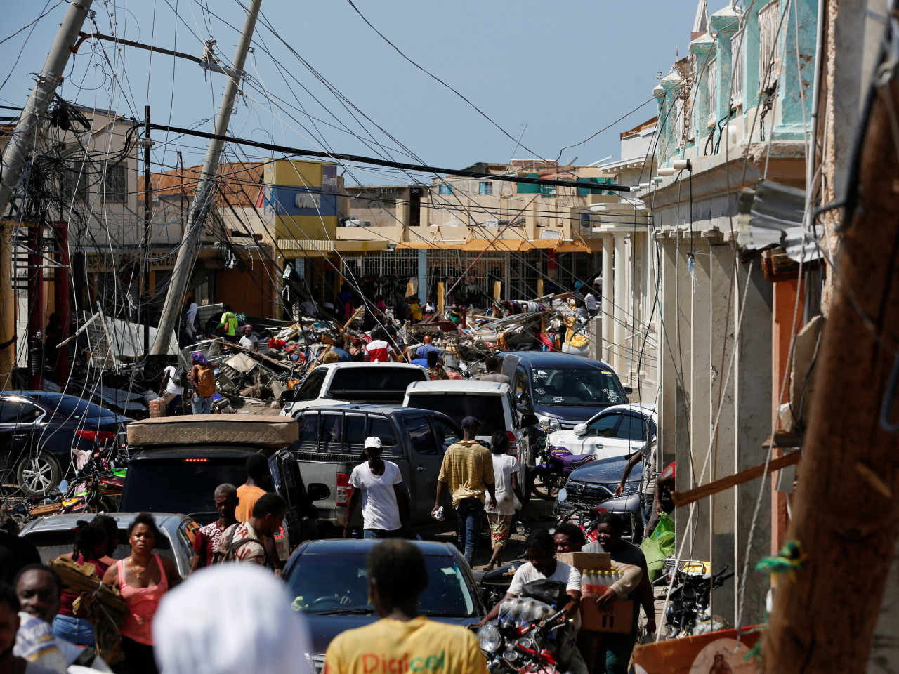 Residents in Black River, Jamaica, pick up the pieces after Hurricane Melissa made landfall in the area. Photo: Reuters