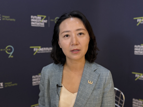 楊銘表示，香港獨特的區域和地位優勢，令公司與海外客戶合作時更具說服力。（李意琴攝）