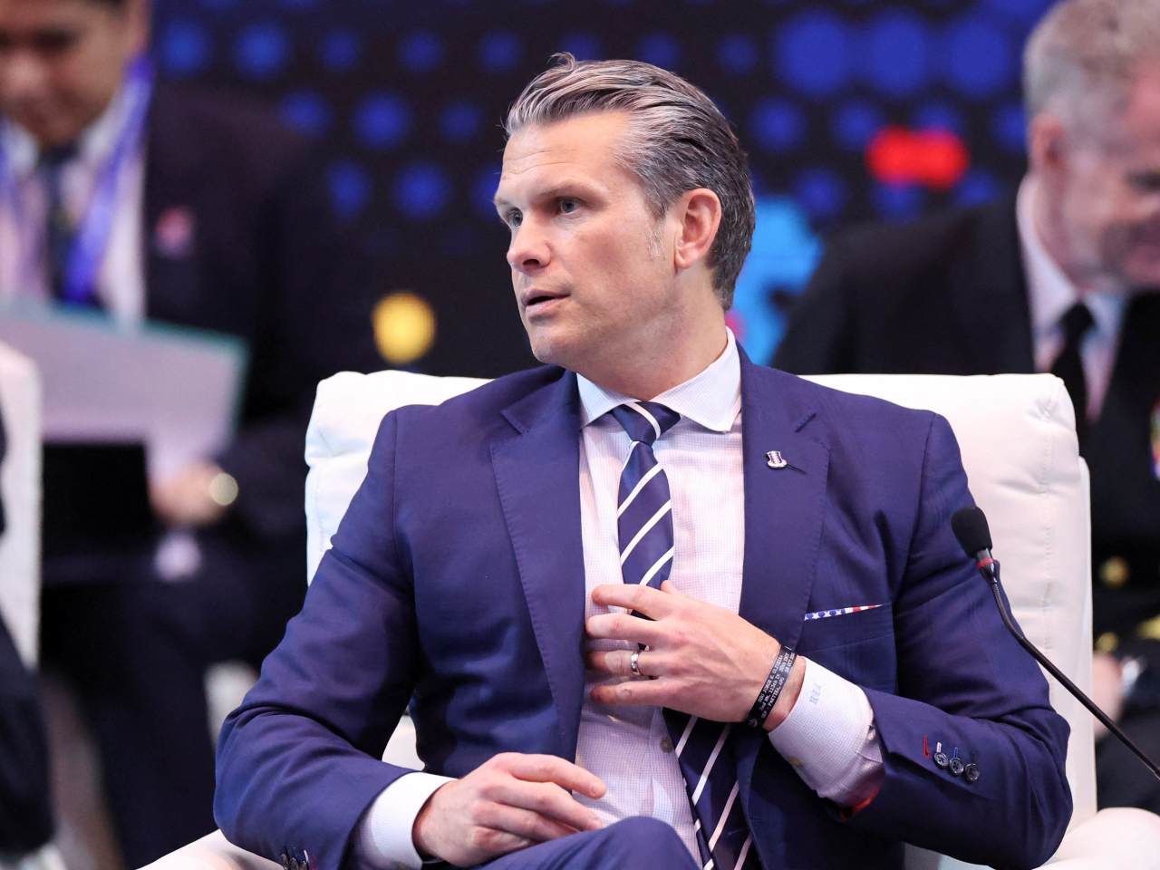 赫格塞思在吉隆坡出席東盟防長擴大會議。（路透社）