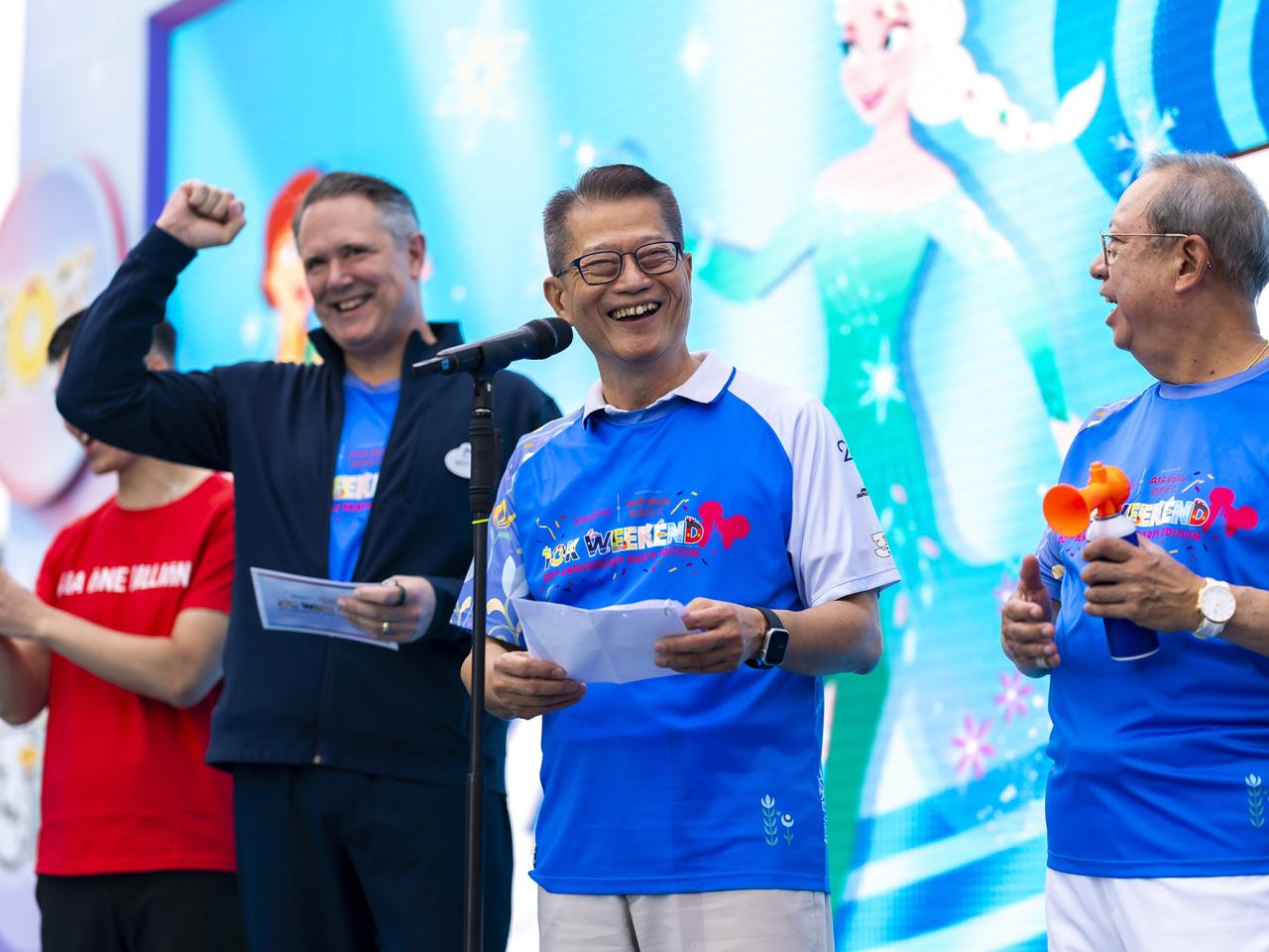 陳茂波指，香港迪士尼樂園 10K Weekend 融合了體育、旅遊與社區精神。（迪士尼提供）