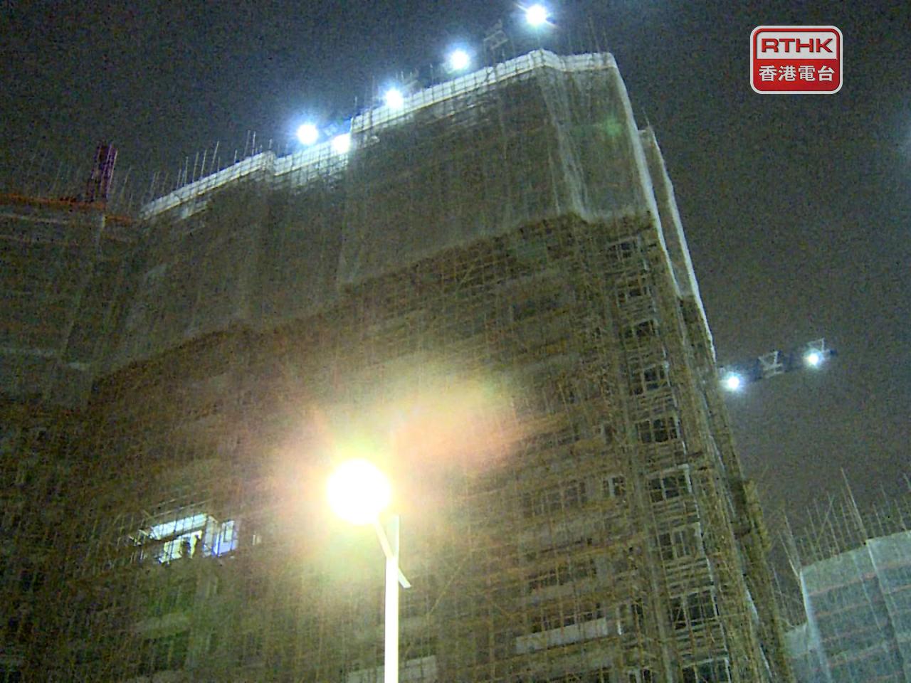 秀茂坪安禧街一個地盤昨日發生致命工業意外，一名男工人死亡。（港台圖片）