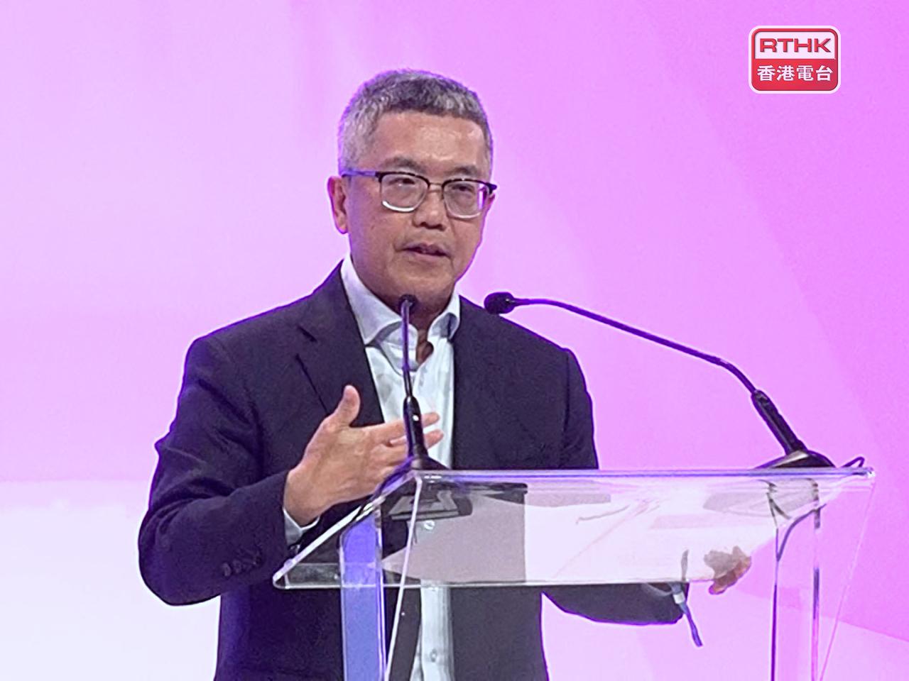 阮國恒表示，網絡攻擊等風險上升，銀行業界需要確保風險韌性，為未來做好準備及足夠安全。（郭志強攝）