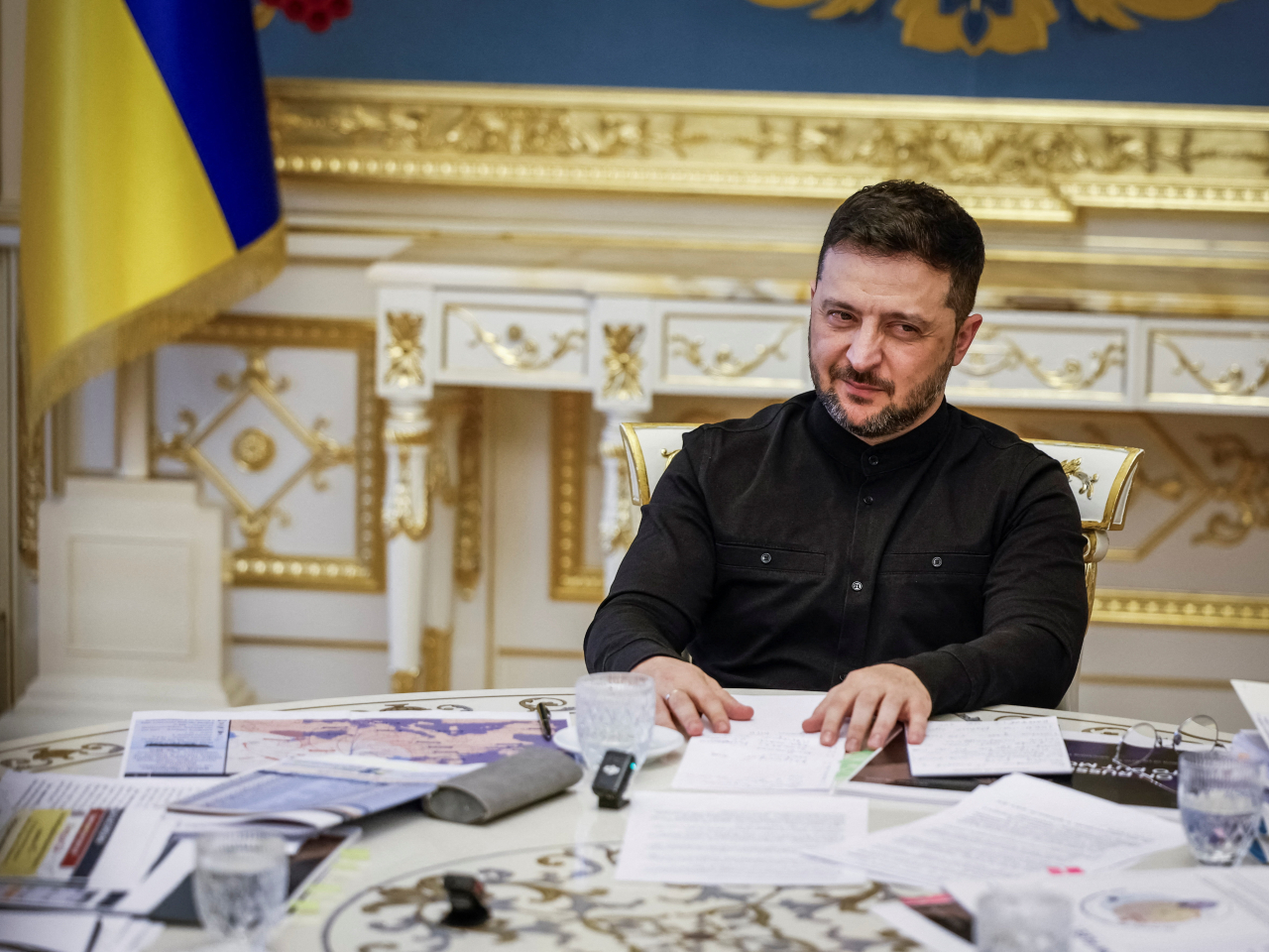 澤連斯基表示，與馮德萊恩討論了烏克蘭加入歐盟的進展，他期待有積極成果。（路透社資料圖片）