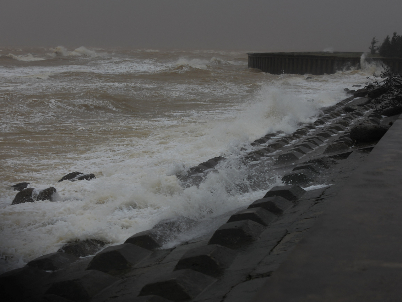 The Vietnamese city of Da Nang feels the impact of Typhoon Kalmaegi. Photo: Reuters