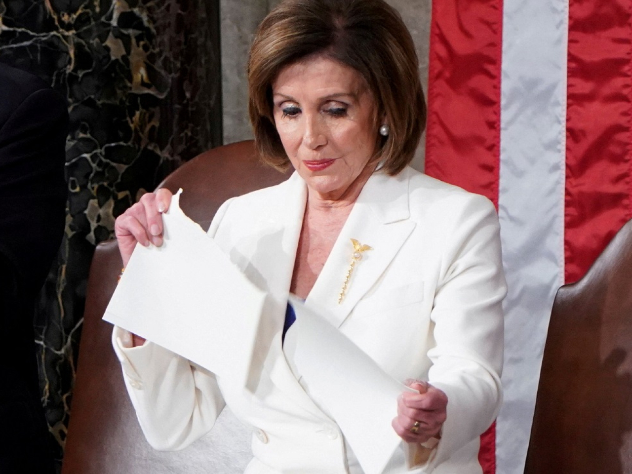 When House Speaker, Nancy Pelosi famously tore up US President Donald Trump's State of the Union speech on live television. File photo: Reuters