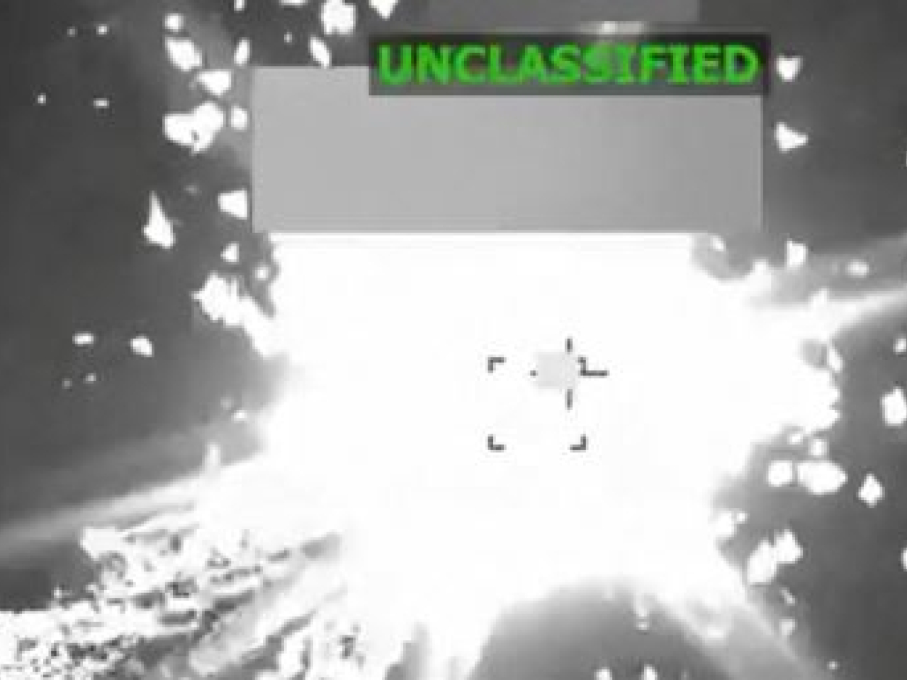 Another screen grab shows an explosion on the boat after the air strike. Photo: AFP