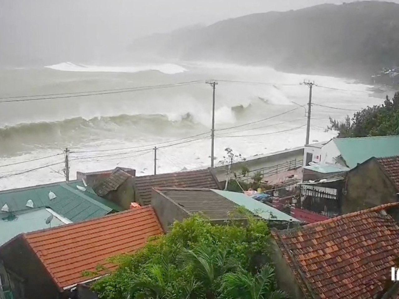 Violent waves crash on the shore of Quy Nhon city, Vietnam. Photo: Reuters