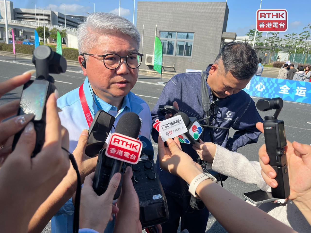 十五運會澳門賽區籌備辦公室主任潘永權希望經今次三地單車賽可起示範作用，為未來三地有更多辦賽或體育以外的合作活動。（鄭月明攝）