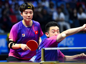 十五運會｜乒乓混雙港隊黃鎮廷杜凱琹擊敗河北組合晉級8強