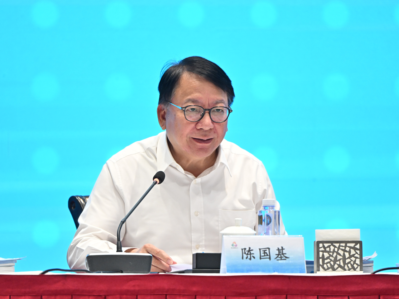 陳國基表示，特區政府已為承辦十五運會相關賽事做好全面及細緻準備。（政府新聞處）