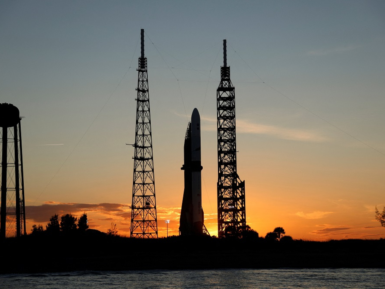 The Blue Origin New Glenn rocket being prepared for launch at the Cape Canaveral Space Force Station in Florida. Photo: Reuters
