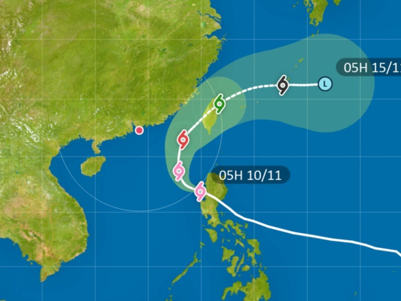 The observatory says it will assess the need for higher storm signals on Tuesday, depending on the storm's intensity, distance from Hong Kong, and local wind conditions. Graphic courtesy of the Hong Kong Observatory