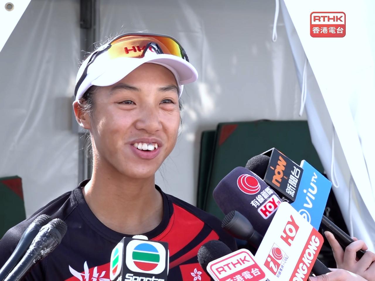 洪詠甄說，自己表現都屬正常發揮，希望下屆再努力衝擊金牌。（陳韋丞攝）