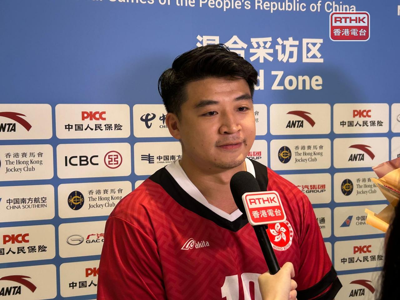 劉健斌賽後表示，港隊打出一場很好的比賽，但射門欠一點運氣。（林漢山攝）