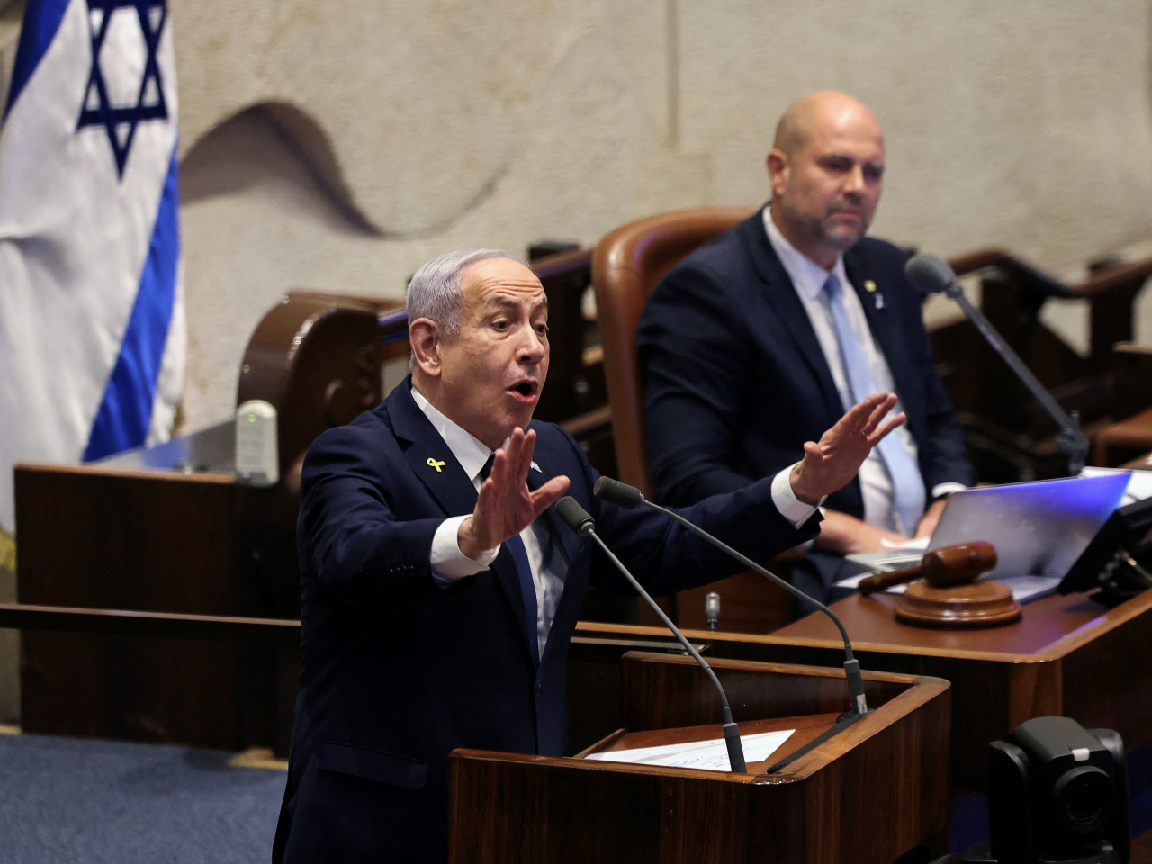 內塔尼亞胡表示，將以強硬手段執行加沙和以黎停火協議，並打擊那些企圖毀滅以色列的人。（路透社）