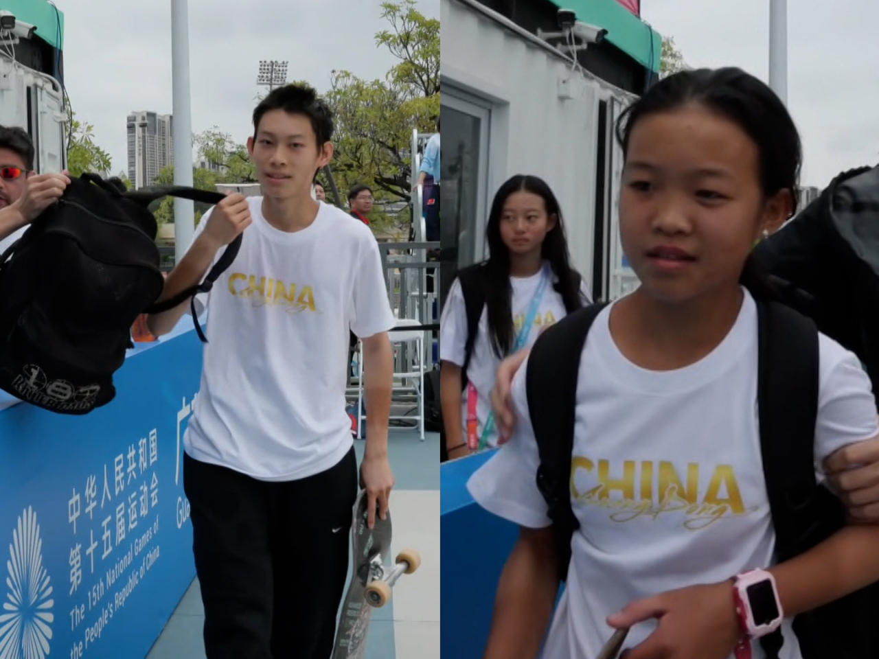 十五運會滑板碗池項目決賽，廣東代表陳燁及鄒明珂分別奪得男、女子組冠軍。
