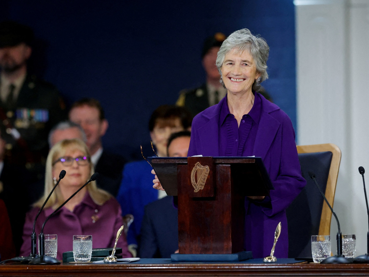 康諾利表示，懷著謙卑與自豪的心情就任總統。(路透社)