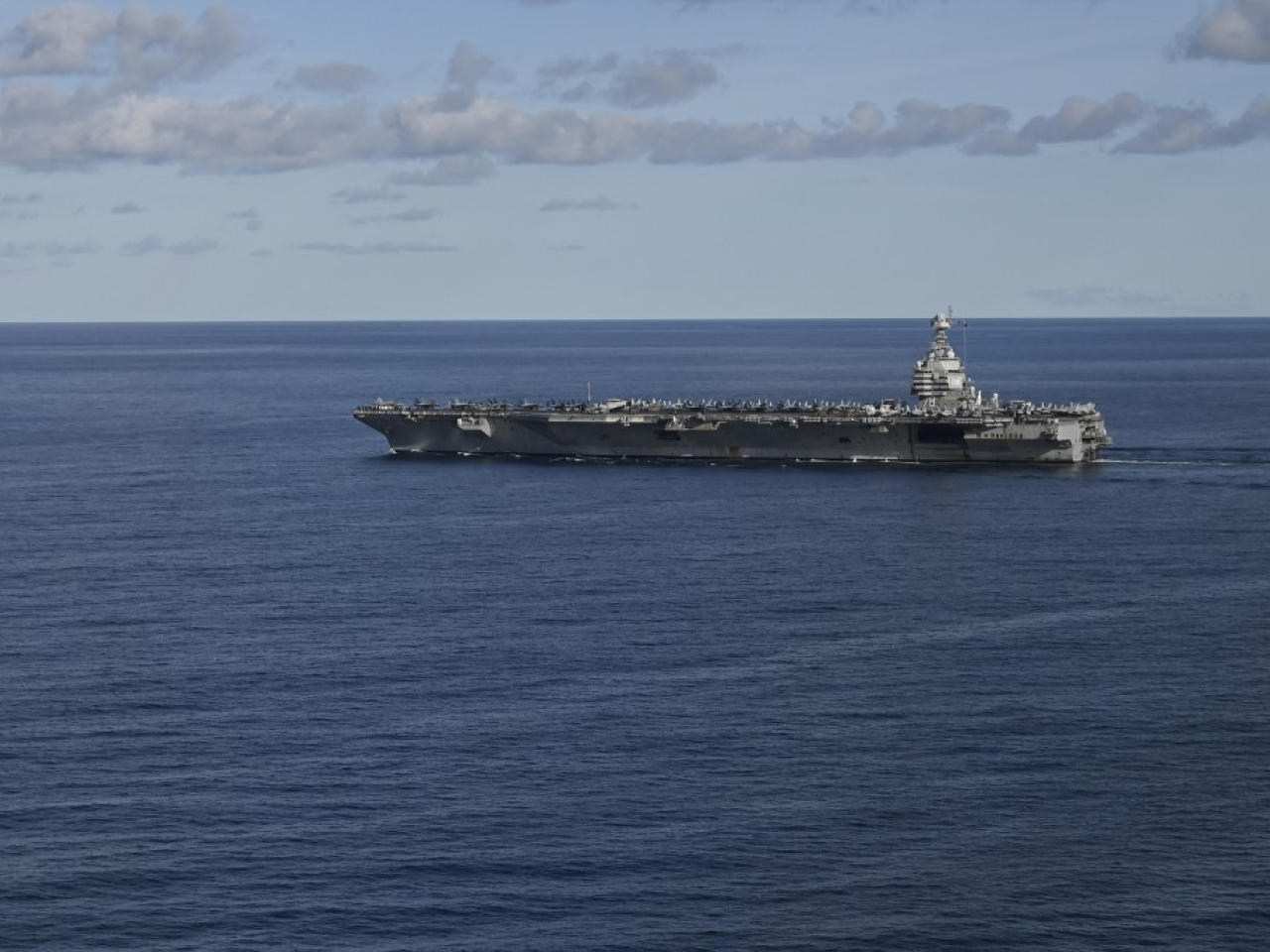 福特號航母戰鬥群星期二進入美軍南方司令部的責任區，即是加勒比海地區。（法新社資料圖片）