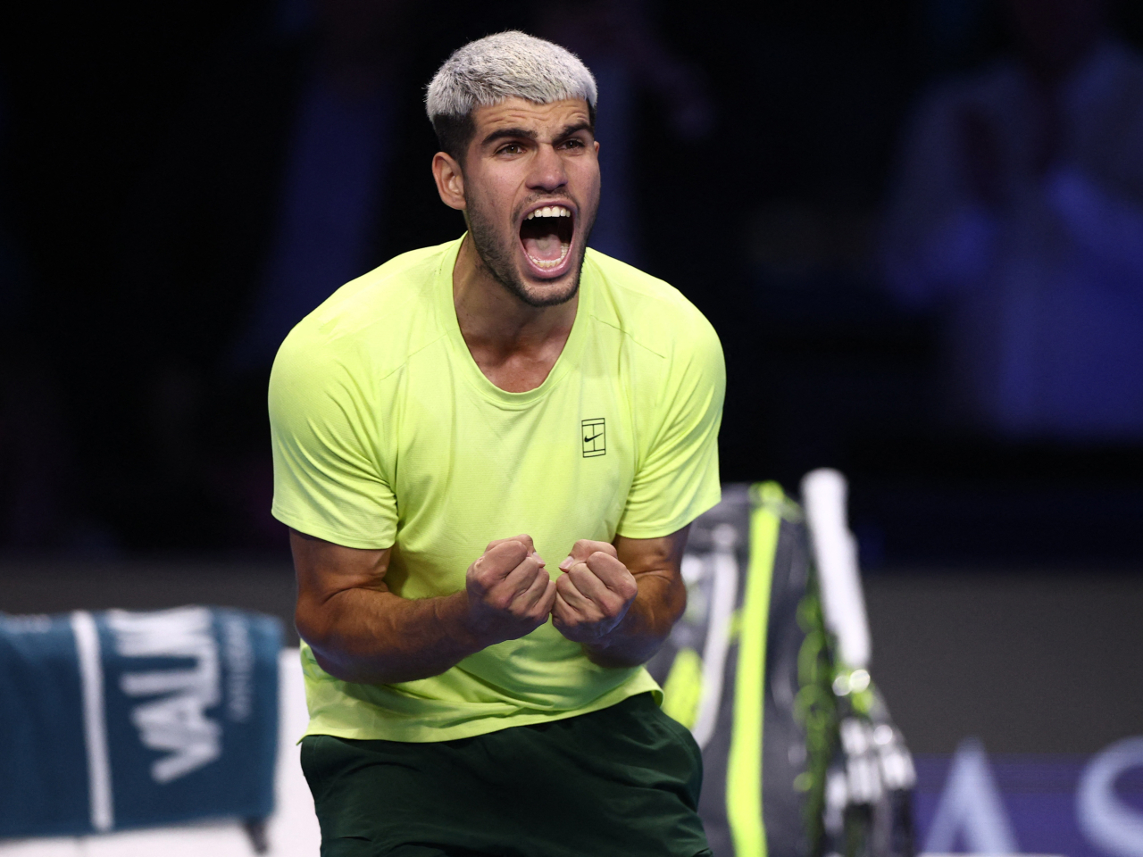 Alcaraz saw off Italy's Lorenzo Musetti en route to securing the top spot in the ATP rankings. Photo: Reuters