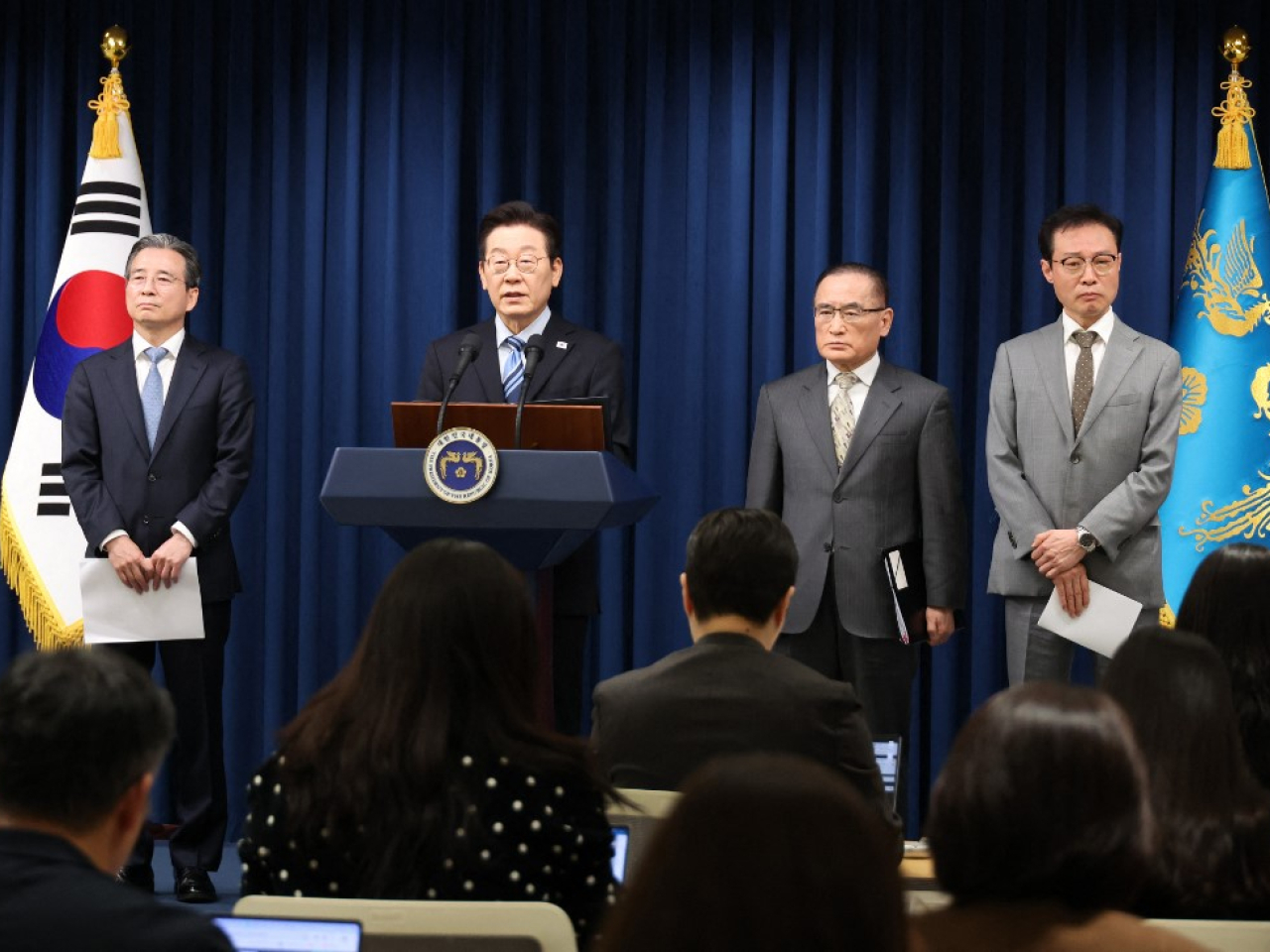 李在明表示，與特朗普舉行峰會後，兩國就貿易和安全問題的協議，敲定一份聯合清單。(法新社)