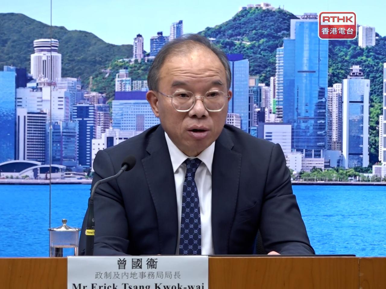 曾國衞表示，近日社會的選舉氣氛熾熱，選管會和選舉事務處以識變、應變和求變態度。（陳韋丞攝）