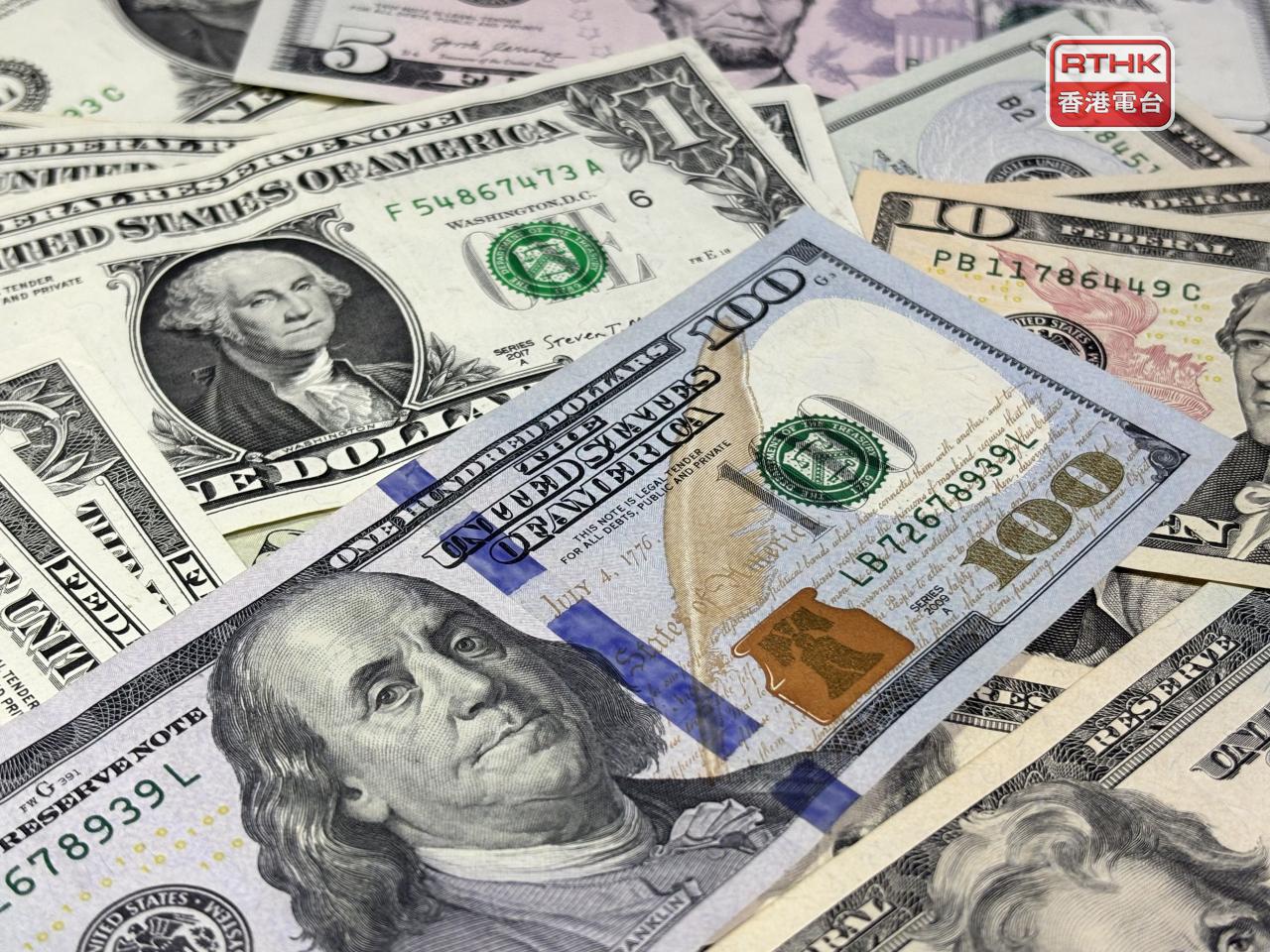 美元指數變動不大，較早時報99.267。（港台圖片）