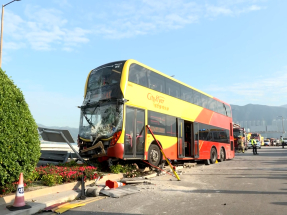 At least 18 hurt in bus crash near airport