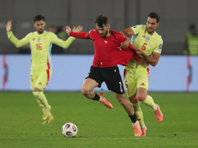Spain&rsquo;s victory over Georgia gives them a three-point lead over Turkey at the top of Group E. Photo: Reuters