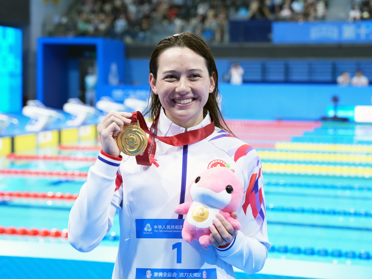Siobhan Haughey, who already has two National Games gold medals, progresses to the semifinals of two more swimming events. File photo: Xinhua