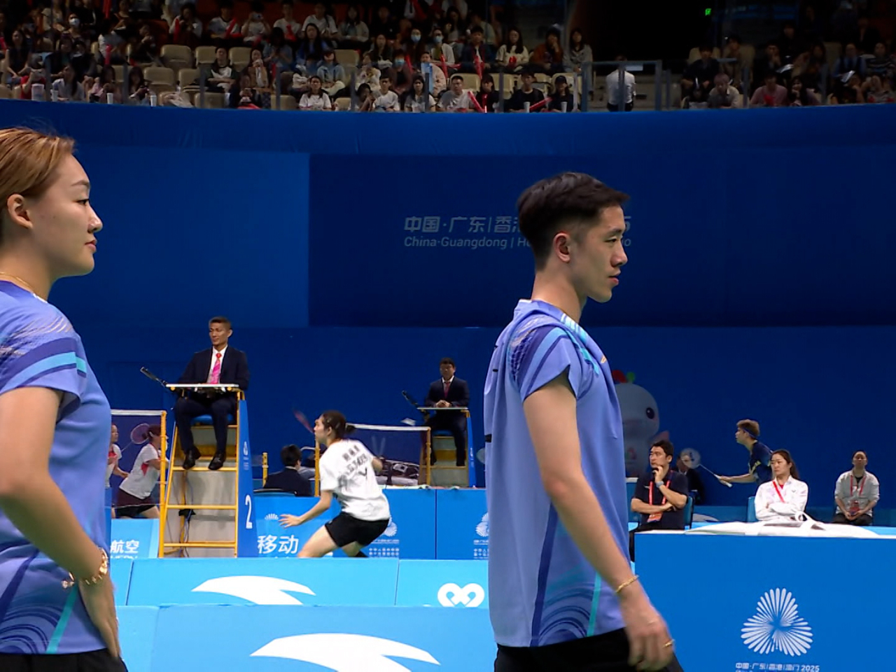 港隊組合鄧俊文和謝影雪於16強不敵福建組合，無緣晉級。