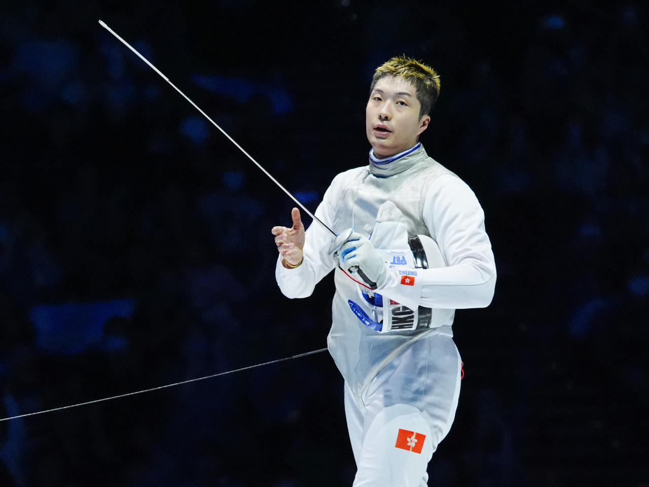 十五運會男子花劍個人賽，港隊代表張家朗奪得銅牌。他賽後說，認為今日已經發揮得不錯。（新華社）