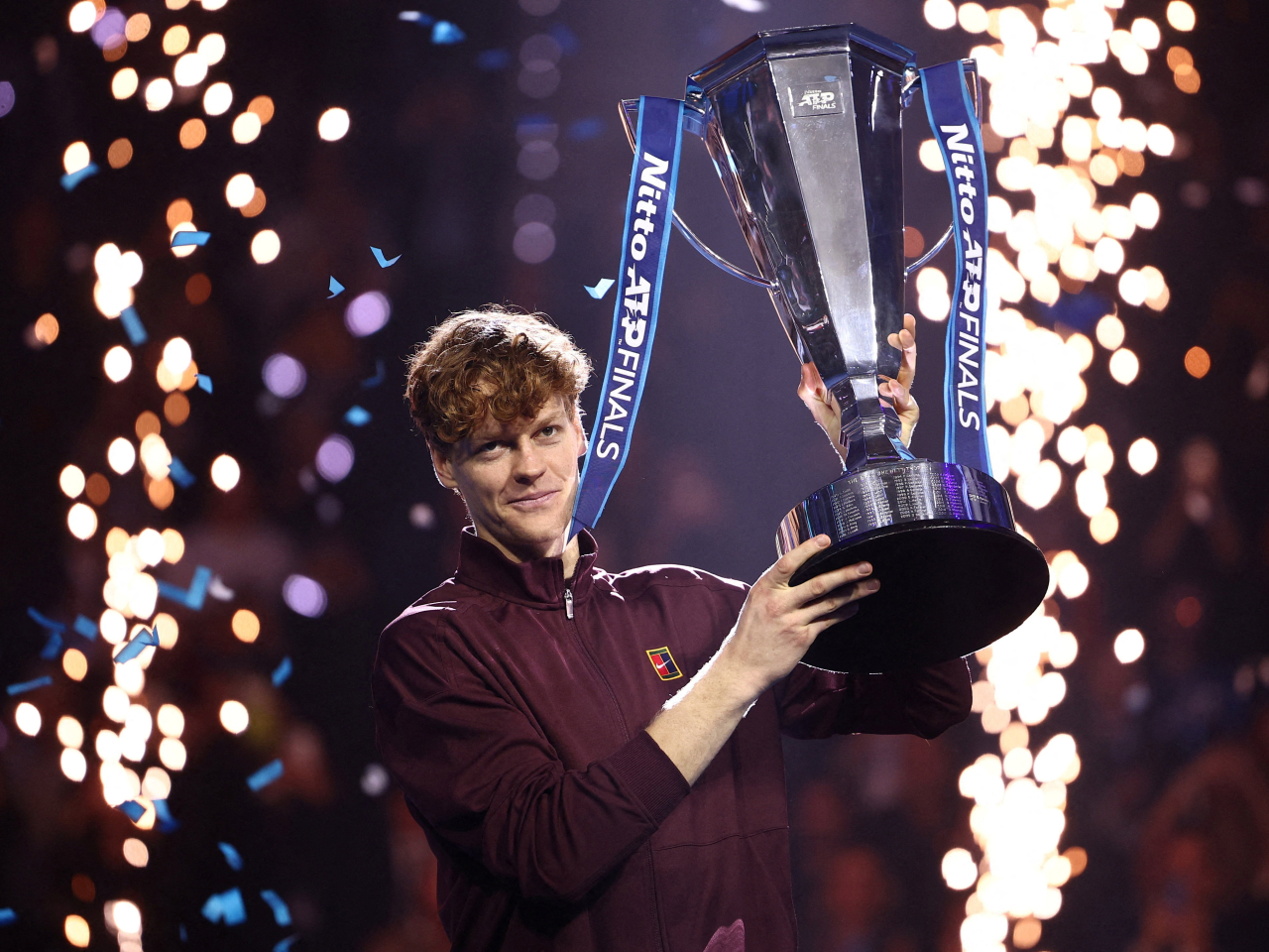 ATP年終賽冼拿挫艾卡拉斯成功衛冕。（路透社）