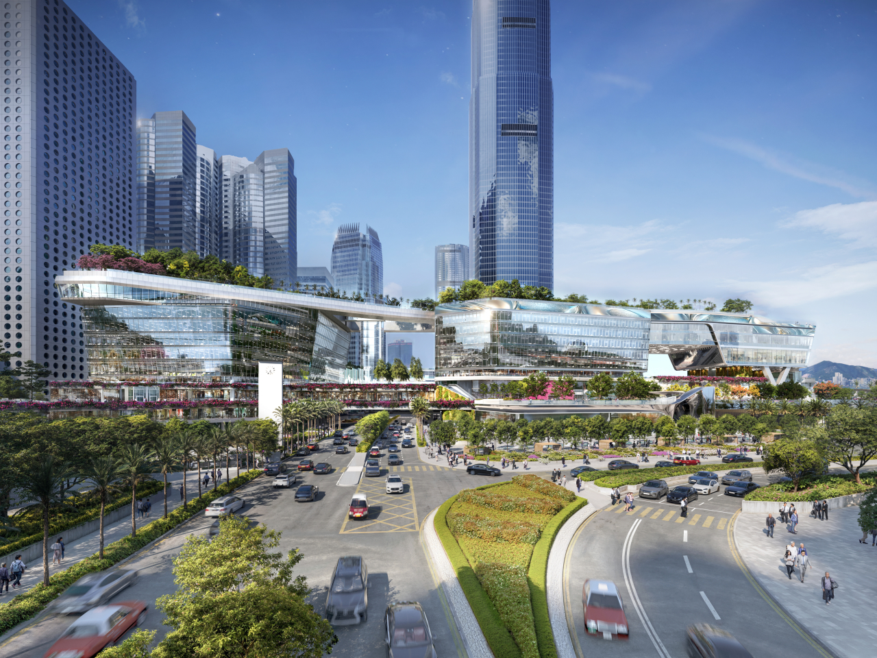 恒地預計，中環海濱項目第一期2027年開幕，目前第一期辦公室大樓及附屬樓面已租出逾7成。（公司圖片）