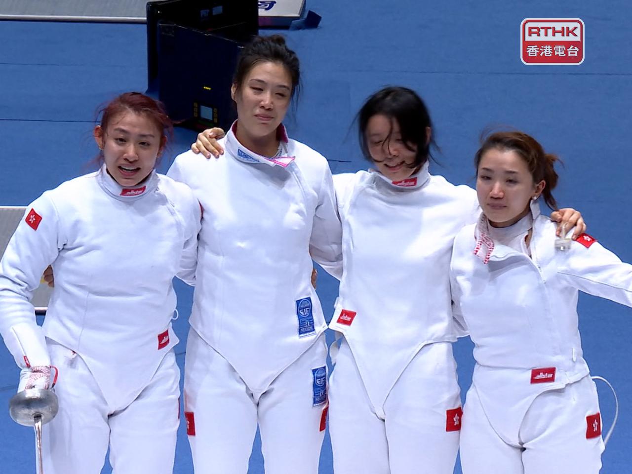 Hong Kong's women's epee team lost to Beijing in the bronze medal match. Photo: RTHK