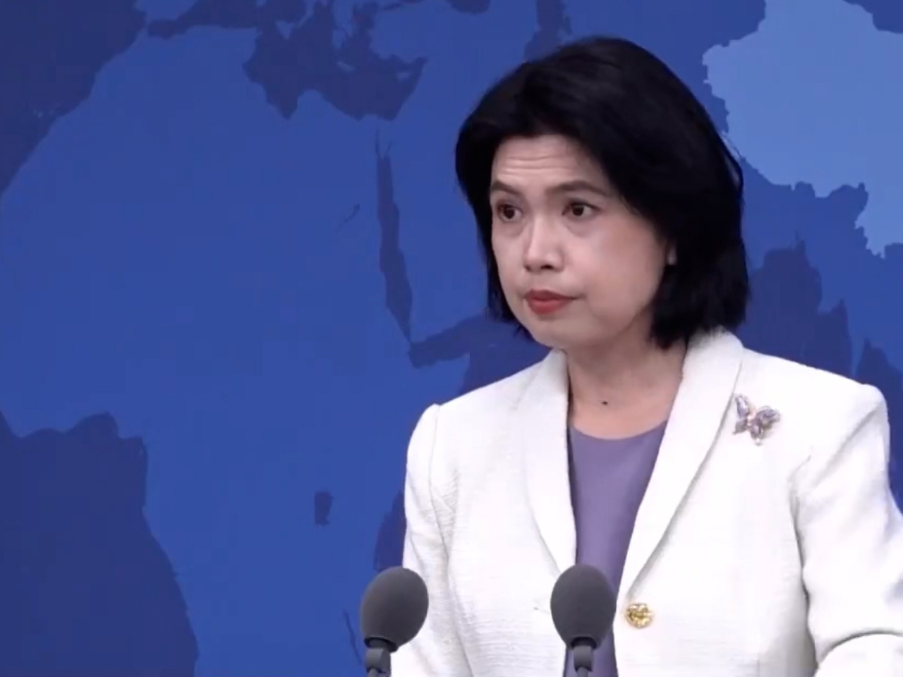 朱鳳蓮說由明天起，大陸可簽發一次有效台胞證的口岸數量增加至100個。（央視截圖）