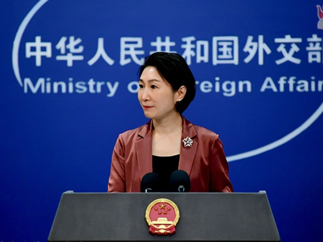 Mao Ning says Japan should take concrete actions to "safeguard the political foundation of bilateral ties". Photo courtesy of Foreign Ministry website