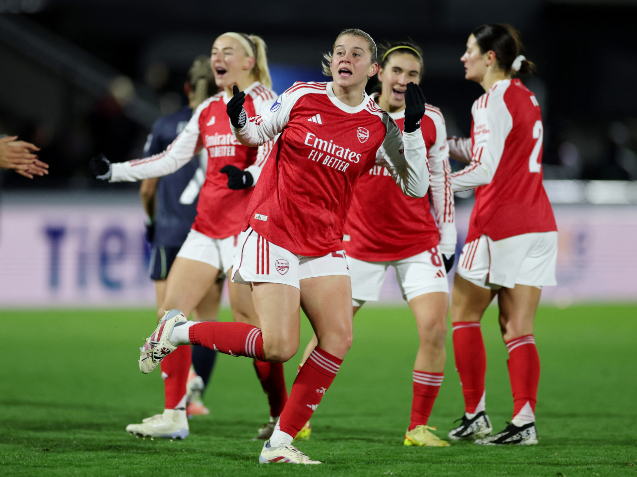 Alessia Russo netted twice to lift holders Arsenal over Real Madrid at Meadow Park. Photo: Reuters