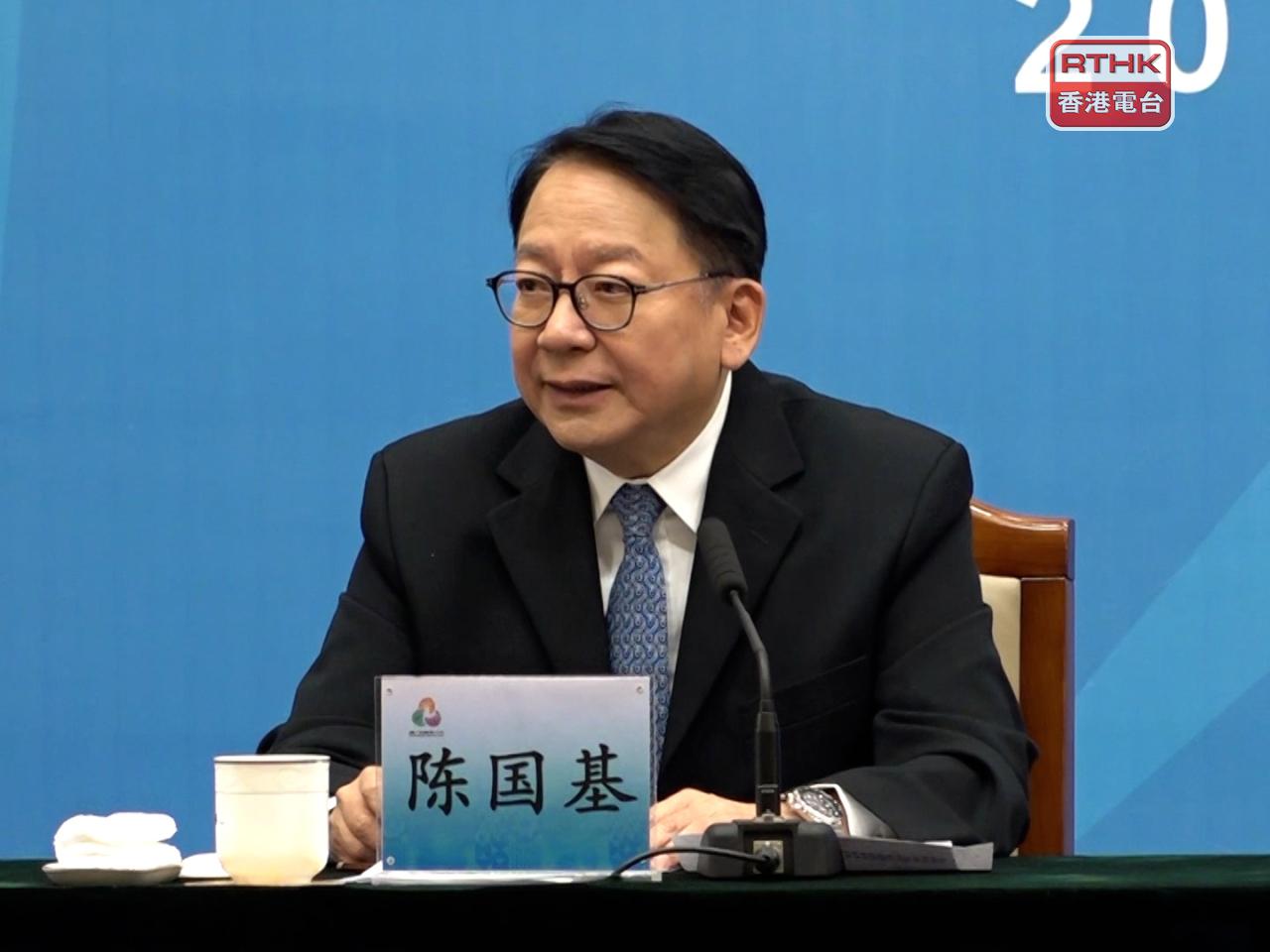 陳國基對於本港運動員卓越表現深感驕傲。（陳韋丞攝）